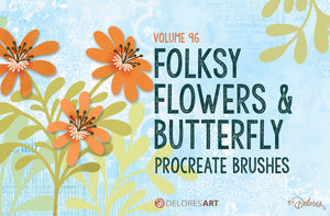 Volume 096 - Folksy Flowers and Butterfly Kit for Procreate