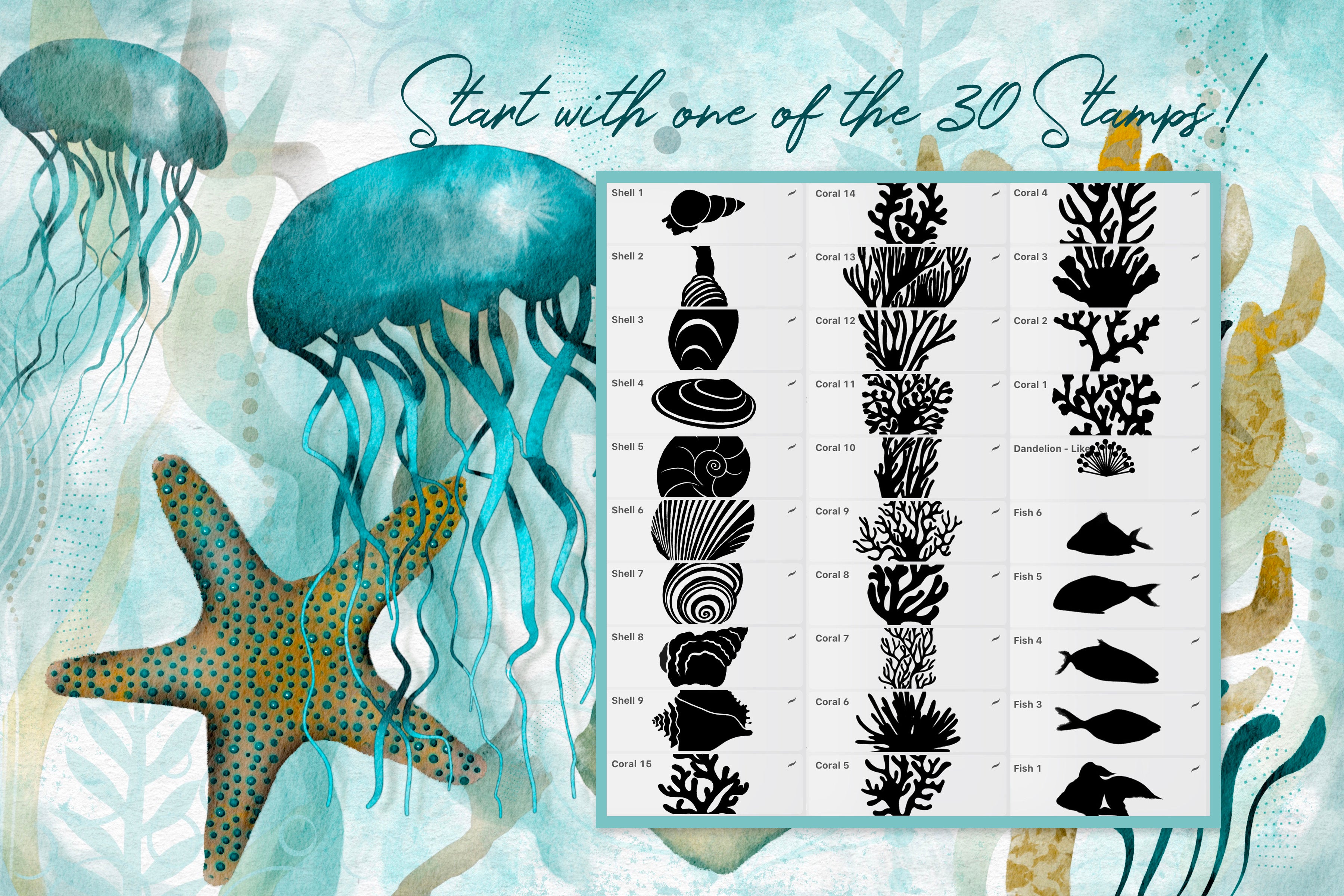 Volume 095 - Underwater Seaworld Stamp and Watercolour Brushes