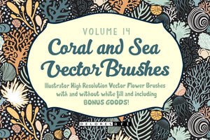 Volume 14 - Coral and Sea Vector Brushes - deloresartcanada