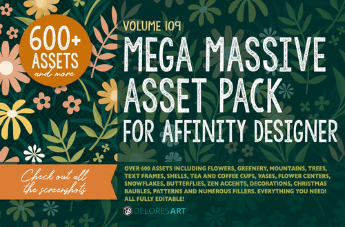 109 Mega Asset Pack for Affinity Designer (600+ Assets)