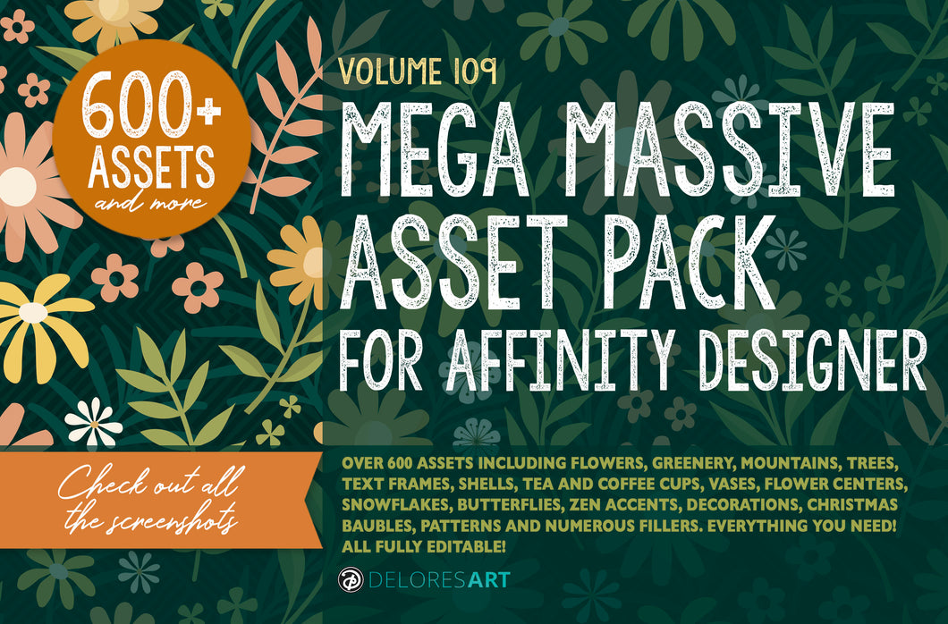 109 Mega Asset Pack for Affinity Designer (600+ Assets)