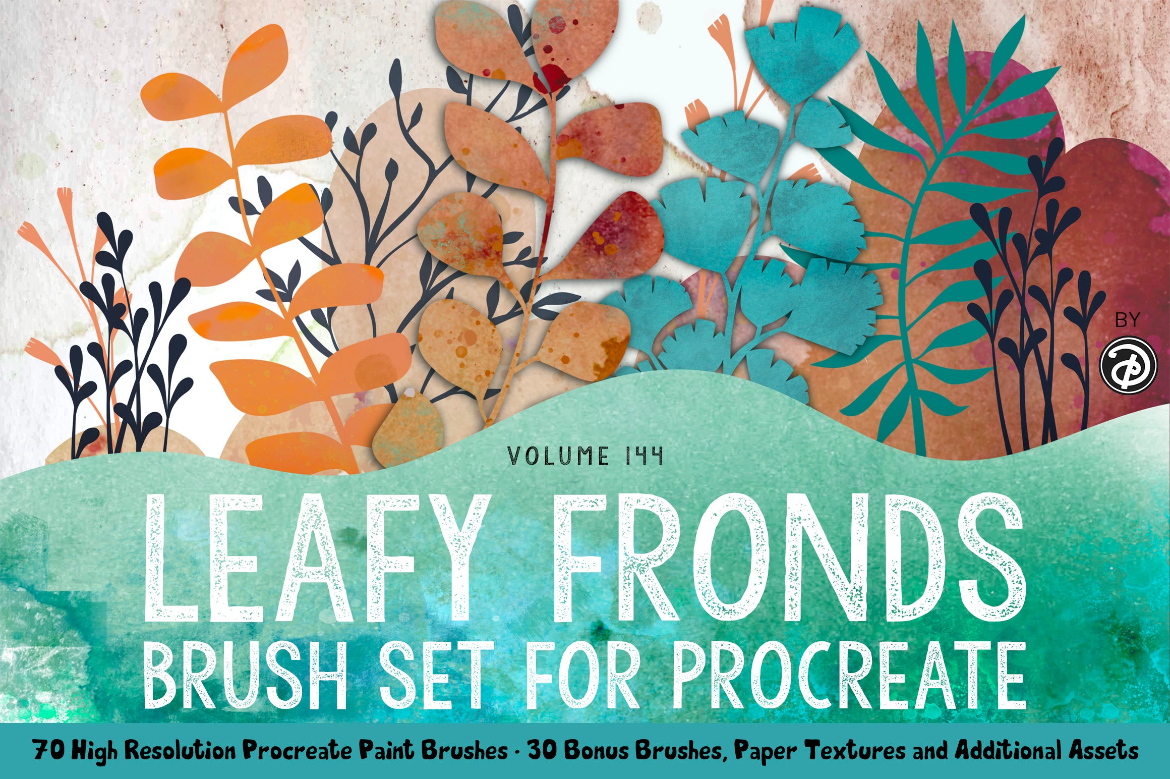 Volume 144 - Leafy Fronds Brush Set for Procreate - Over 200 Brushes and Assets