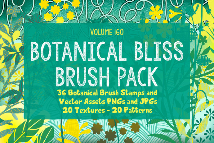 Volume 160 - Botannical Bliss Brush Pack for Procreate/Asset Pack for Affinity Designer and more