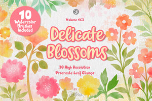 Volume 163 - Volume 163 Delicate Blossoms Procreate Brush Set