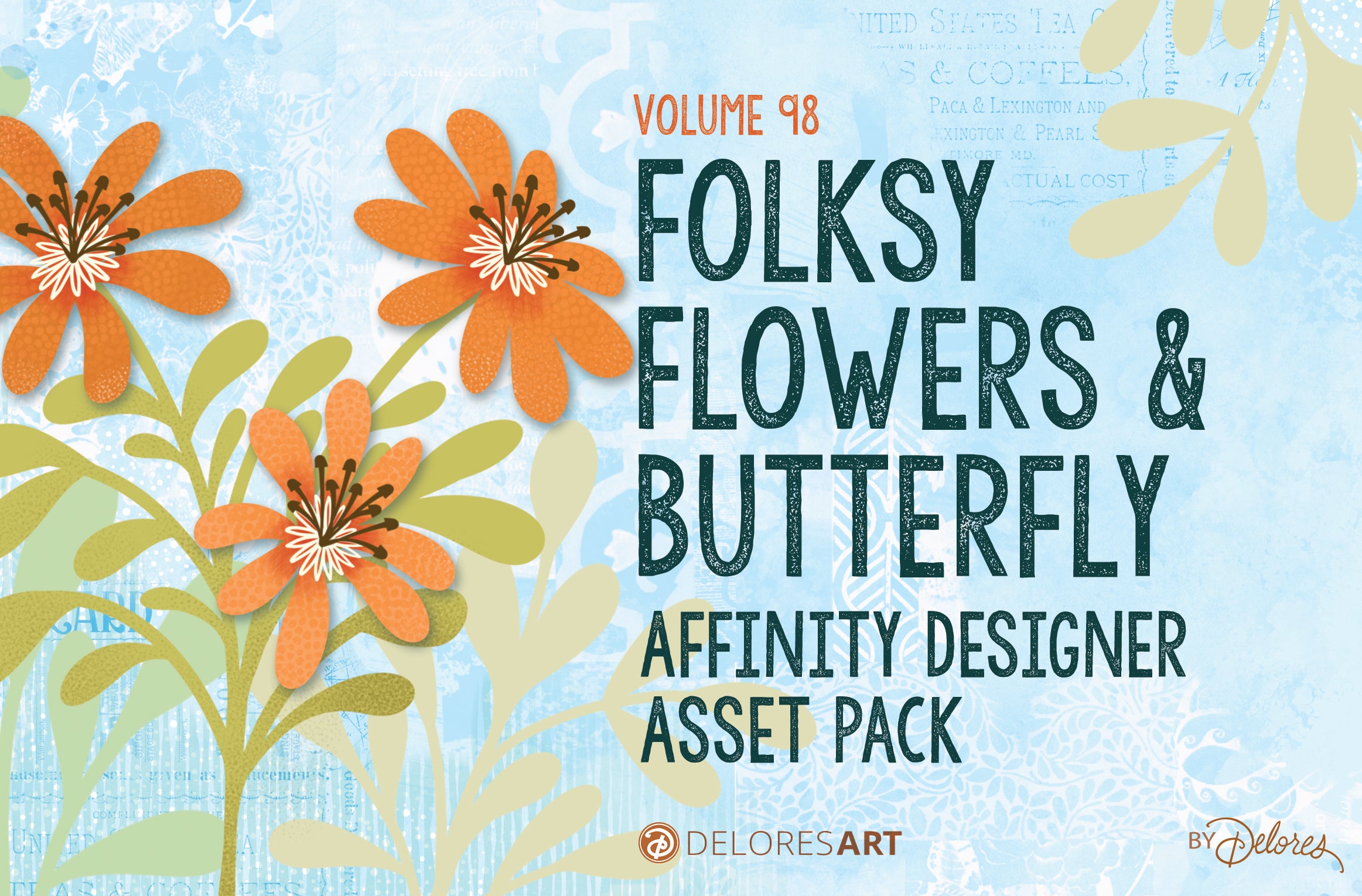 Volume 98 Folksy Flowers Assets for Affinity Designer