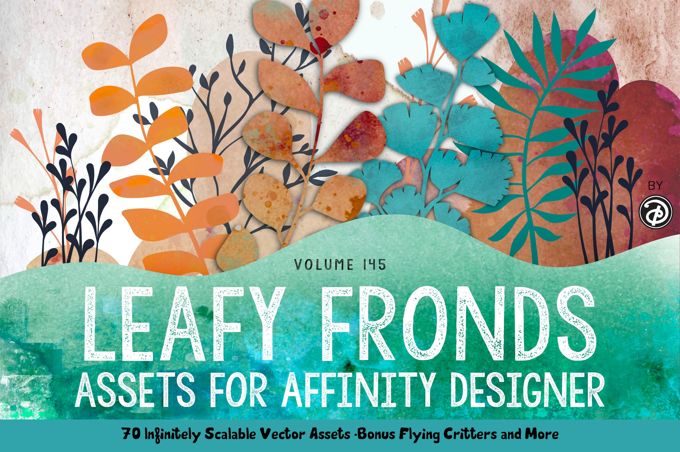 Volume 145 - Leafy Fronds Asset Pack for Affinity Designer - Over 200 Assets