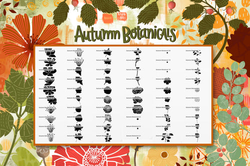Autumn Botanicals brush and asset chart