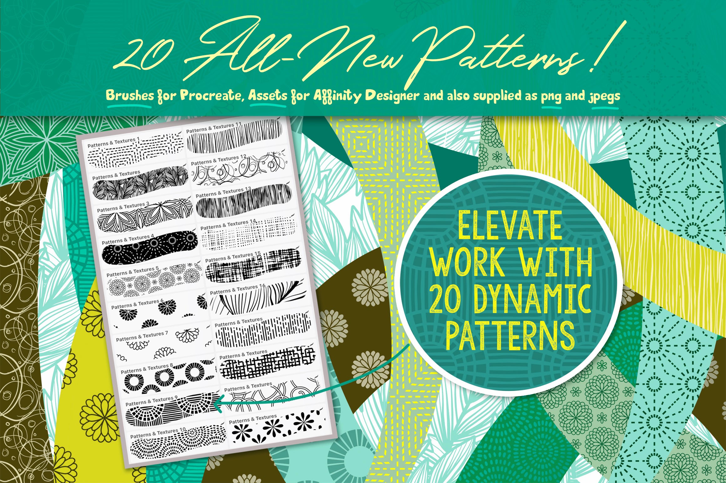 Volume 160 - Botannical Bliss Brush Pack for Procreate/Asset Pack for Affinity Designer and more