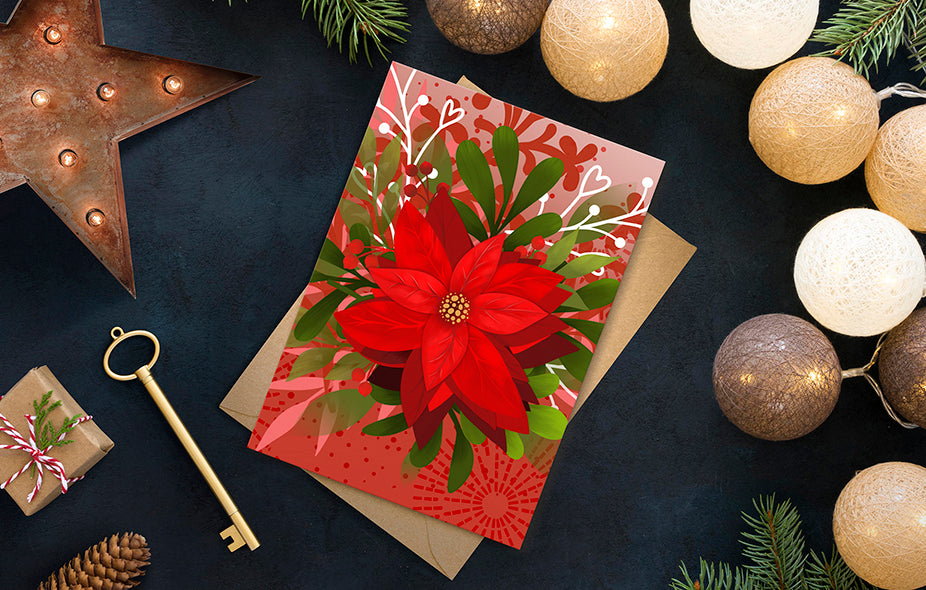 Volume 121 - Five Part Layered Poinsettia Flower