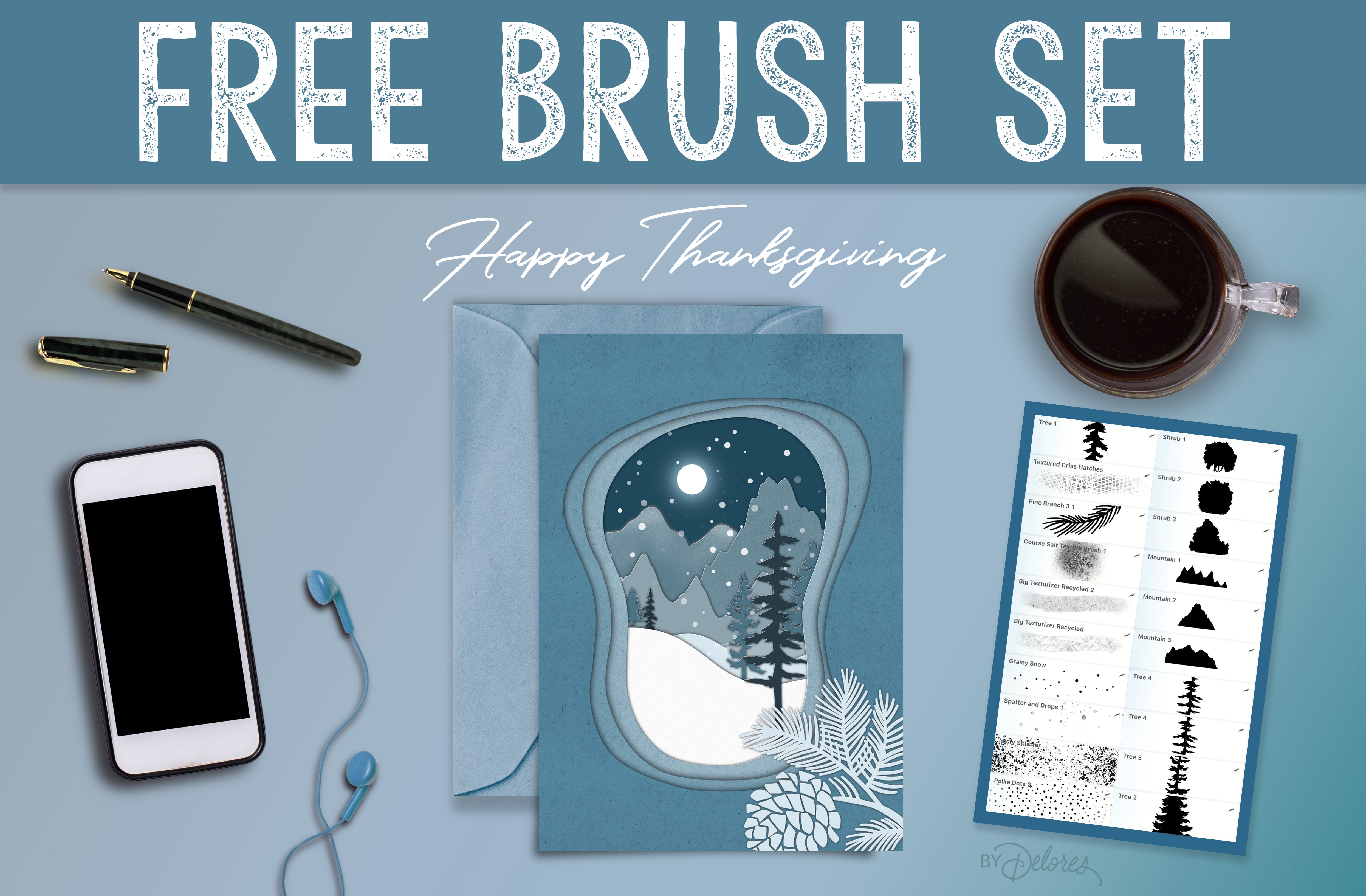 Volume 114 - Papercut Winter Scene Free Brush Set