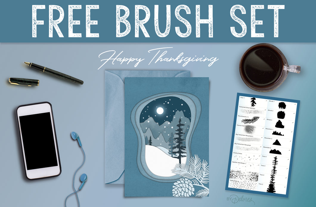 Volume 114 - Papercut Winter Scene Free Brush Set