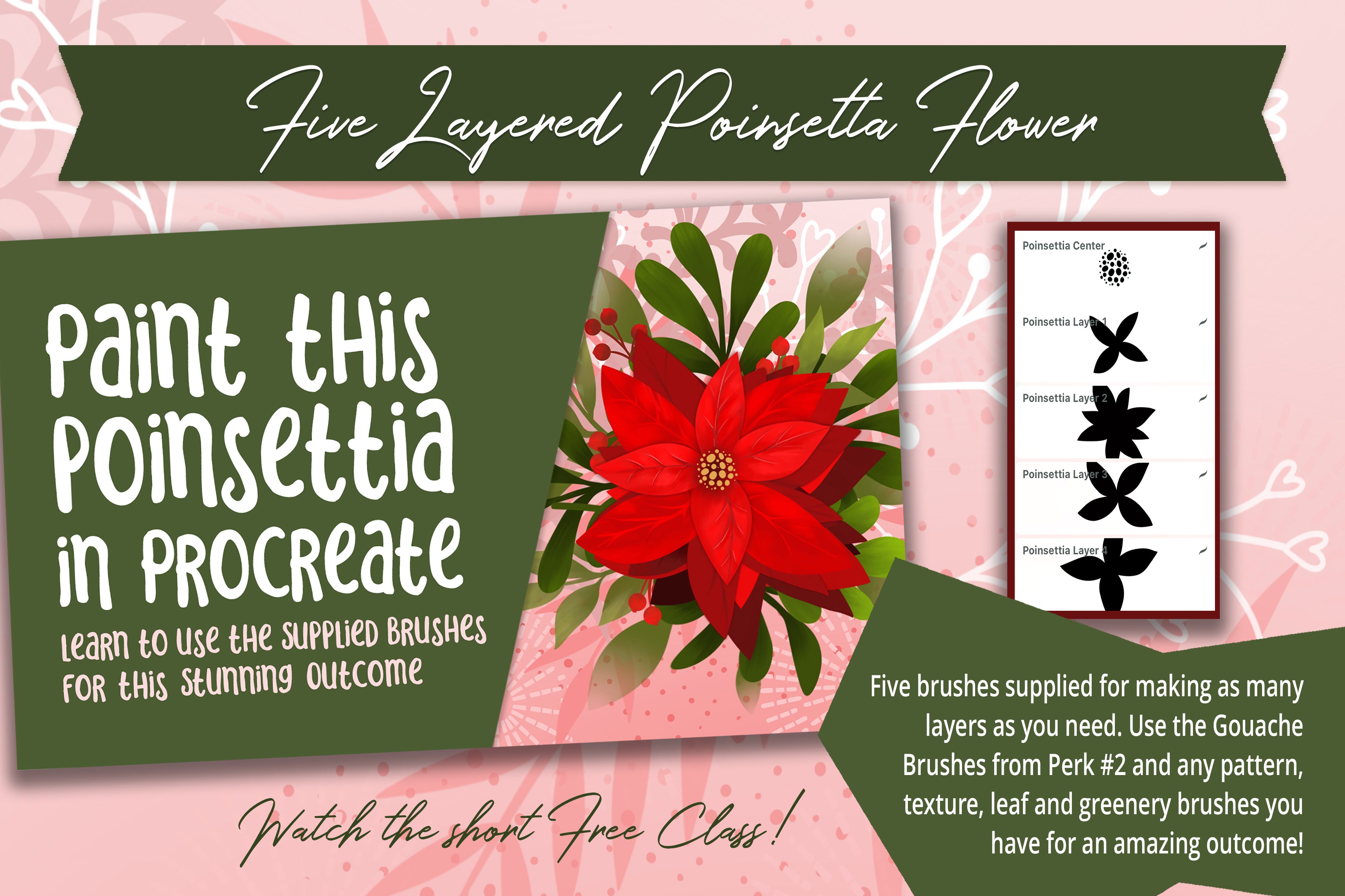 Volume 121 - Five Part Layered Poinsettia Flower