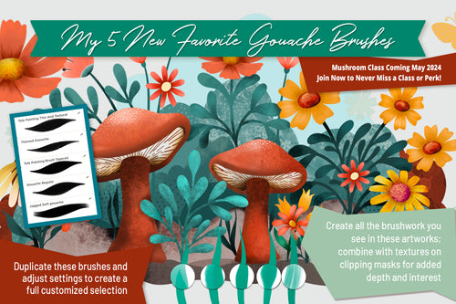 Volume 122 - My Five Favourite Gouache Brushes for Procreate