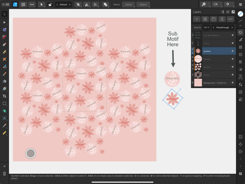Volume 165 - Template 20 - Sub Your Motif Half Drop Toss Repeat - deloresartcanada