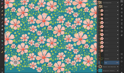 Volume 165 - Template 20 - Sub Your Motif Half Drop Toss Repeat - deloresartcanada