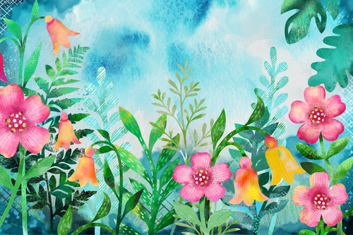 Volume 167 - Sunlit Petals and Greens Asset Pack for Procreate - deloresartcanada