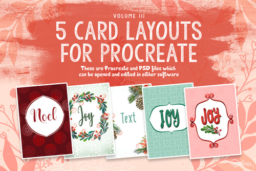 Volume 111 - Five Editable Card Layouts for Procreate or Photoshop