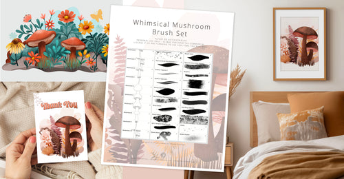 Volume 143 - Spring Mushroom Brush Set + Bonuses for Procreate