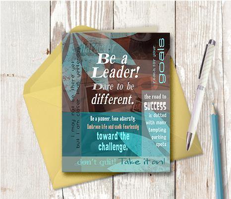 0003 Be A Leader Note Card - deloresartcanada