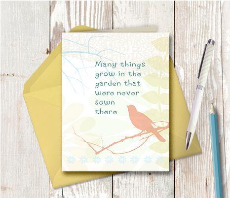 0006 Many Things Grow Note Card - deloresartcanada