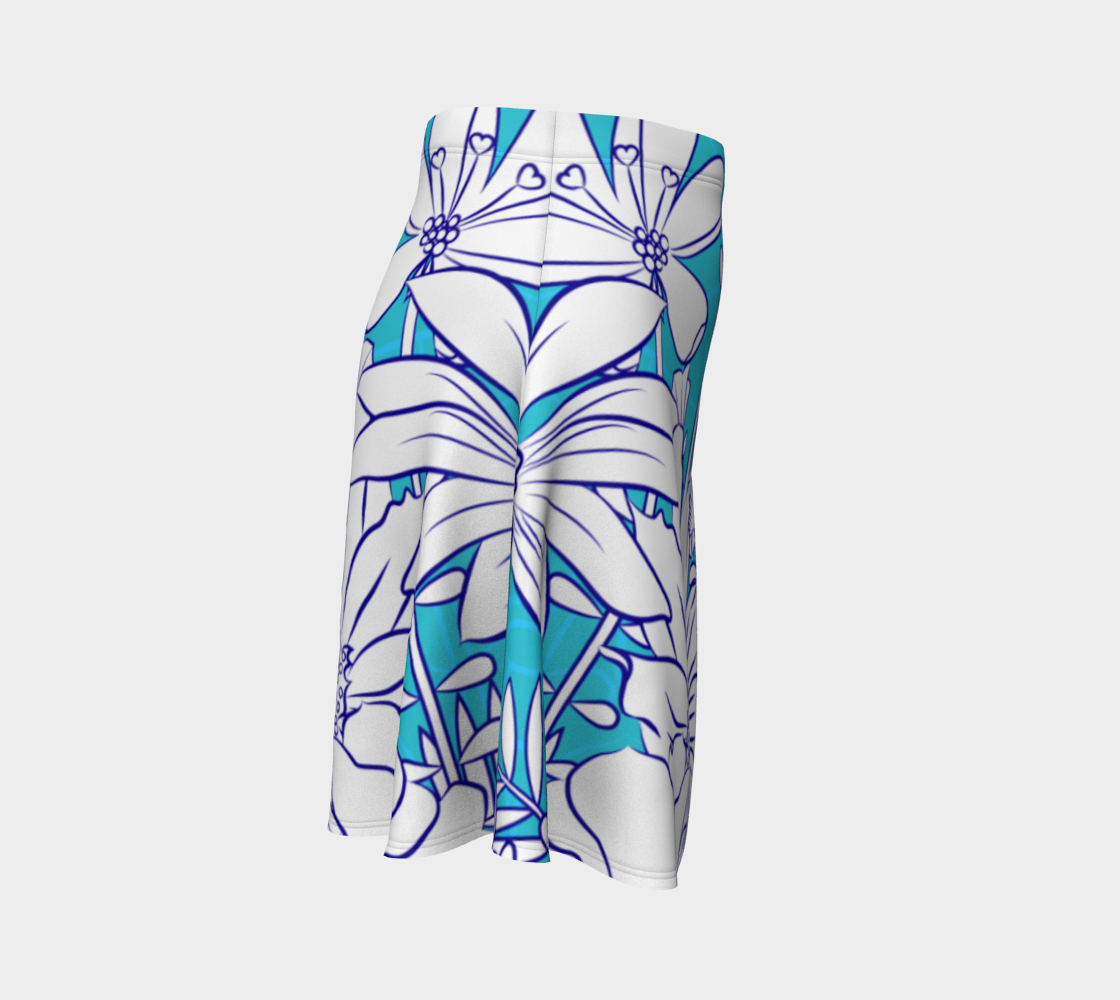 Flower Meadow Flared Skirt by Deloresart