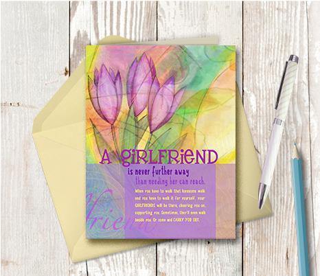 0011 Girlfriends Note Card - deloresartcanada