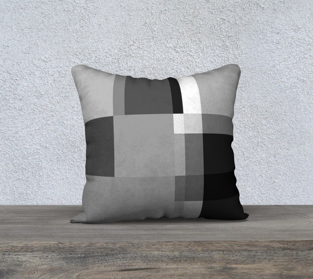 Square Off Greys Throw Pillow by Deloresart
