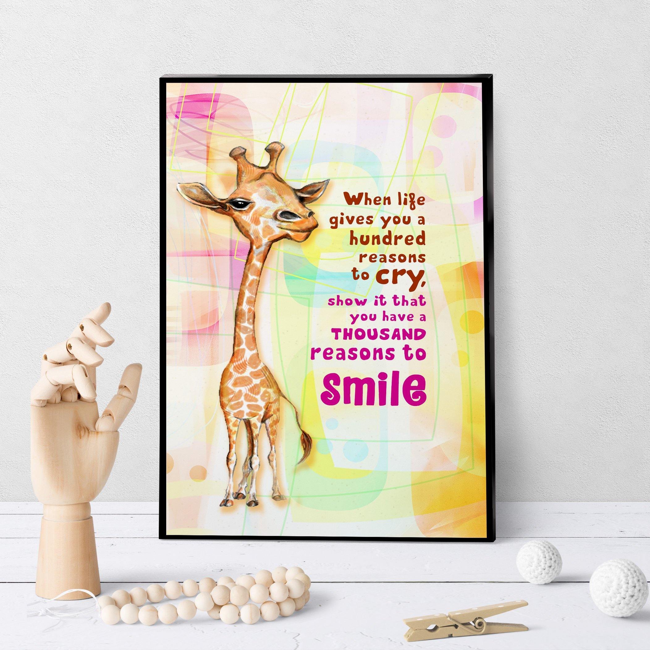 0204 Reasons To Smile Giraffe Art - deloresartcanada