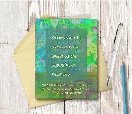 0023 Beautiful On The Inside Note Card - deloresartcanada