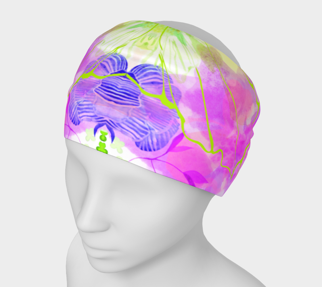 Posy Cluster Cool Colors Headband by Deloresart - deloresartcanada