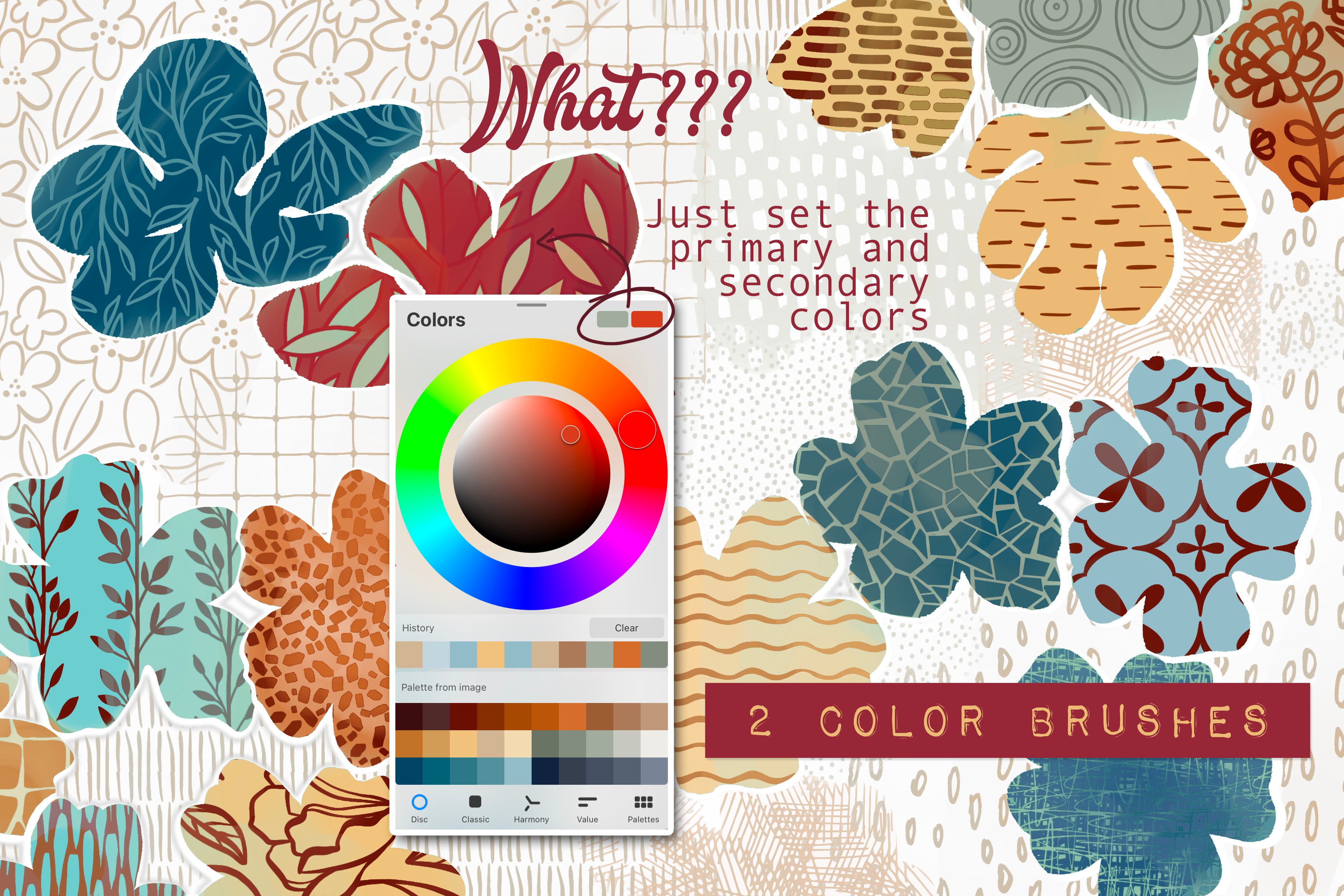 Double Color Pattern Code Volume 074 - Two Color Pattern Brushes and Washi Tapes – deloresartcanada