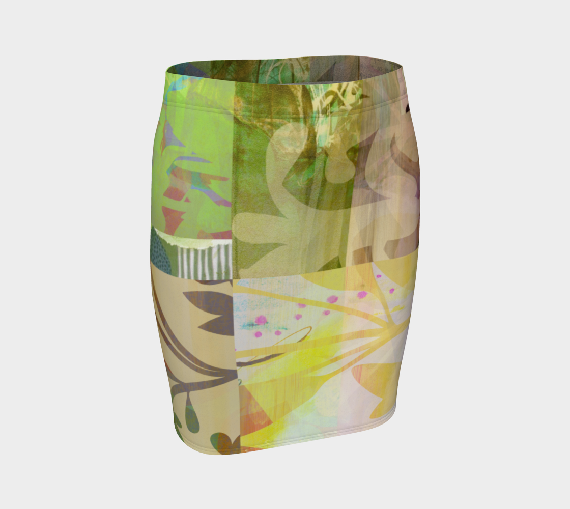 Perennials At Dusk Fitted Skirt by Deloresart - deloresartcanada