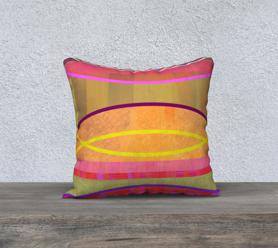 Coaxial Warm Colors Throw Pillow by Deloresart