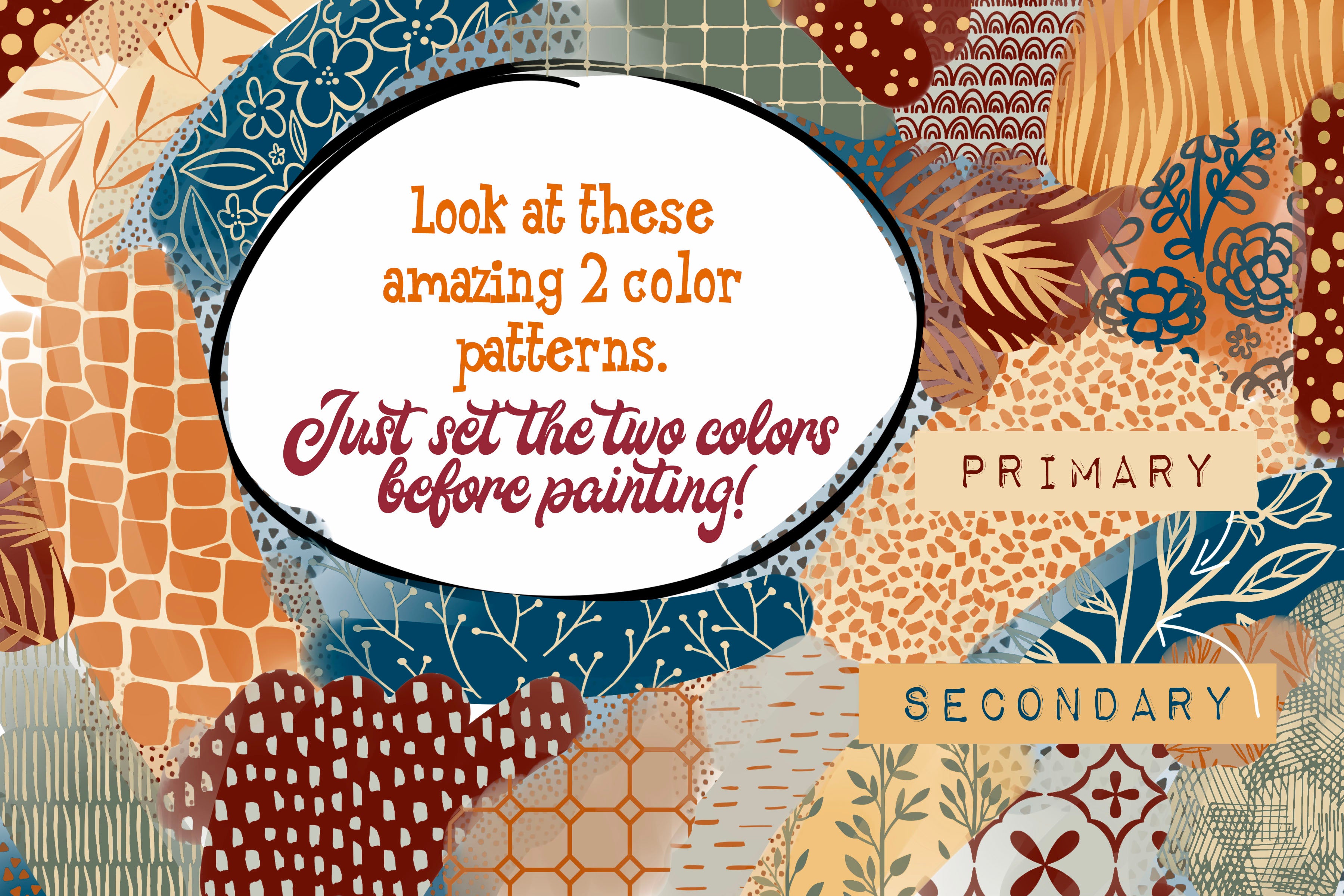 Volume 74 Two Color Pattern Brushes and Washi Tapes