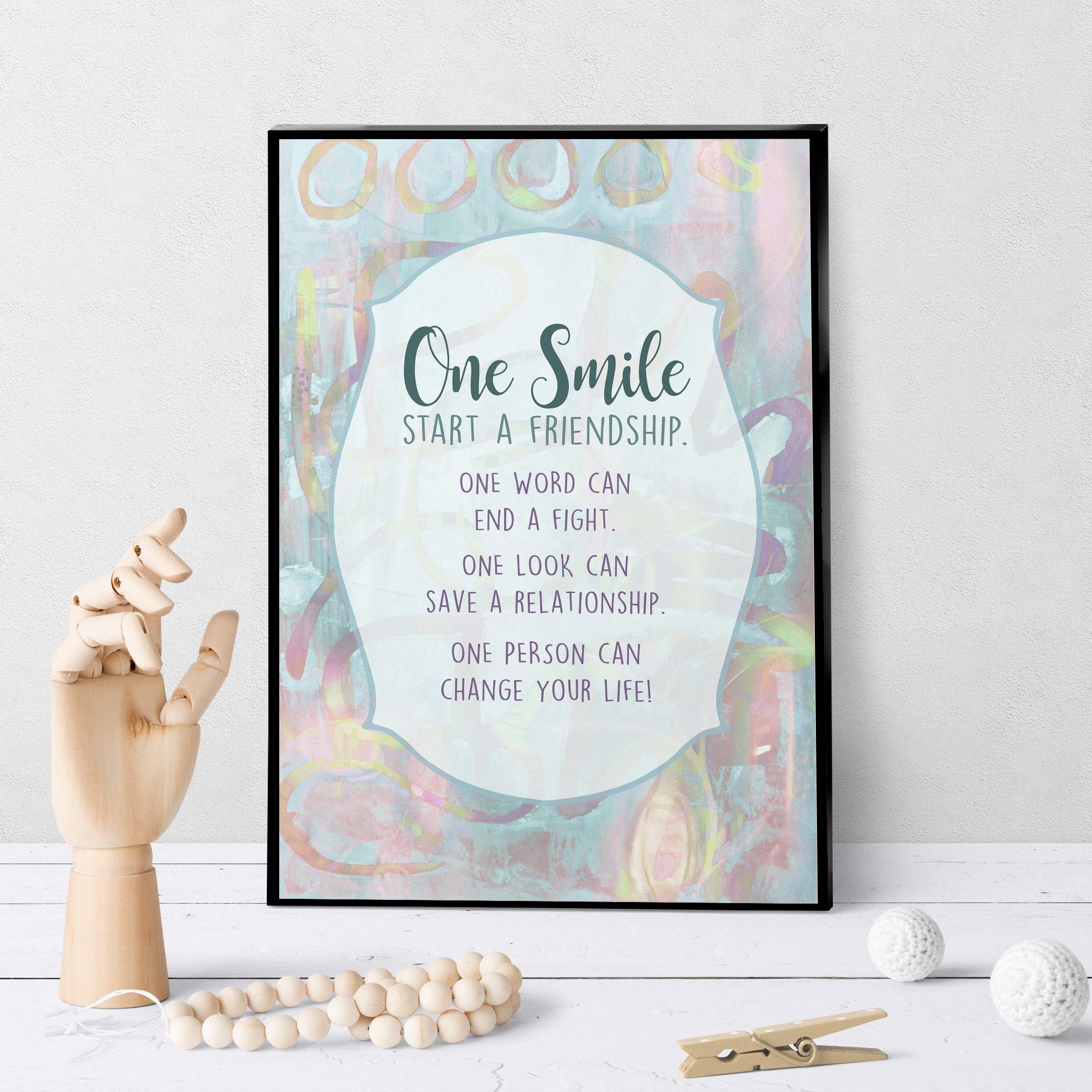 0490 One Smile Can Start A Friendship Art