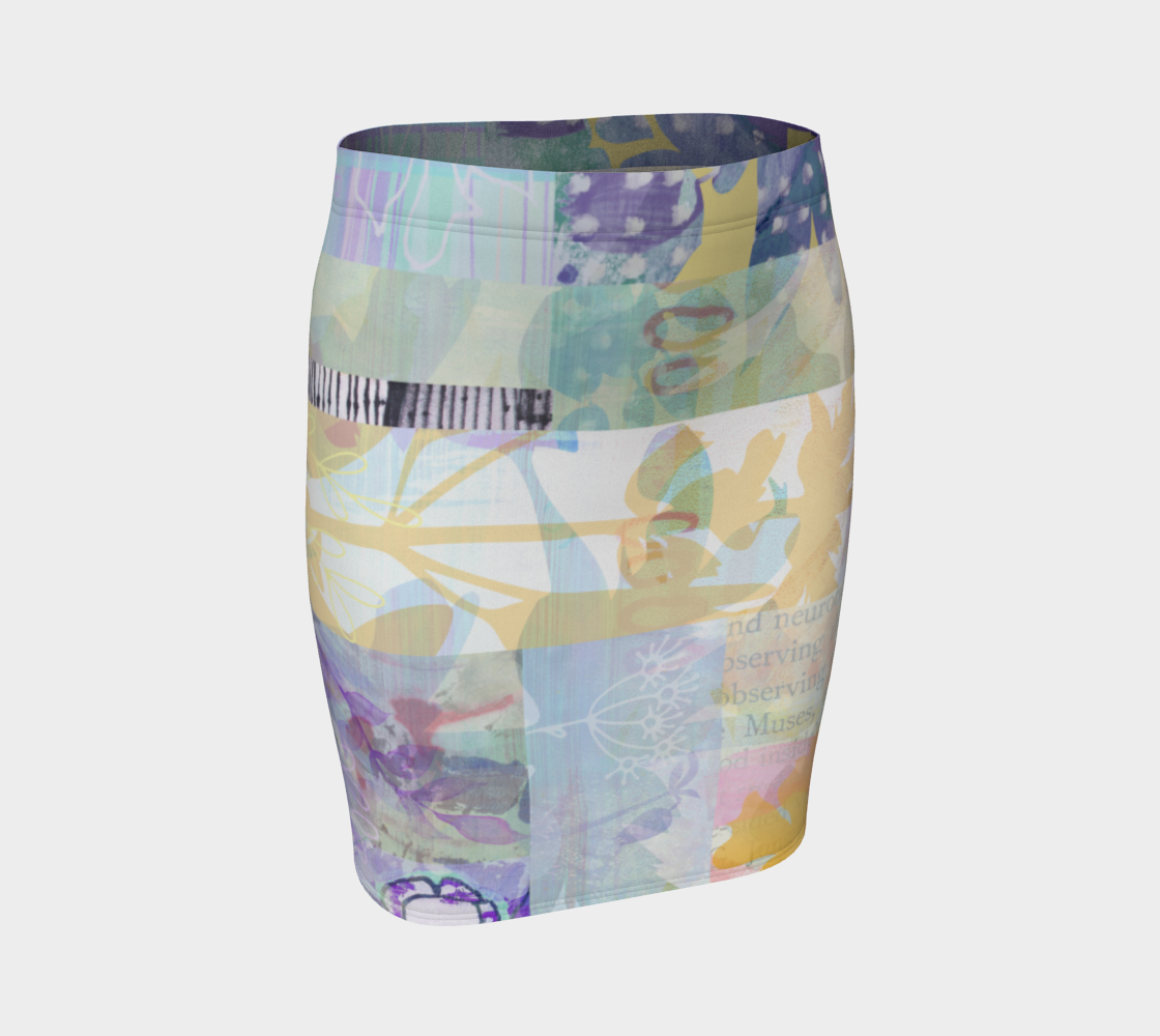 Kindred leaf Collage Fitted Skirt by Deloresart - deloresartcanada