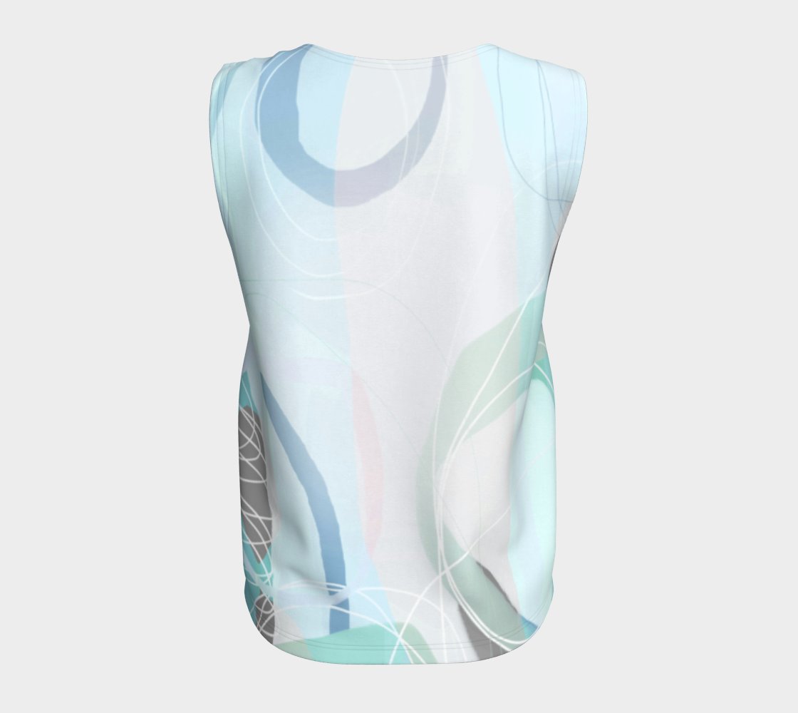 Shenanigans  Loose Tank by Deloresart Soft Blues - deloresartcanada