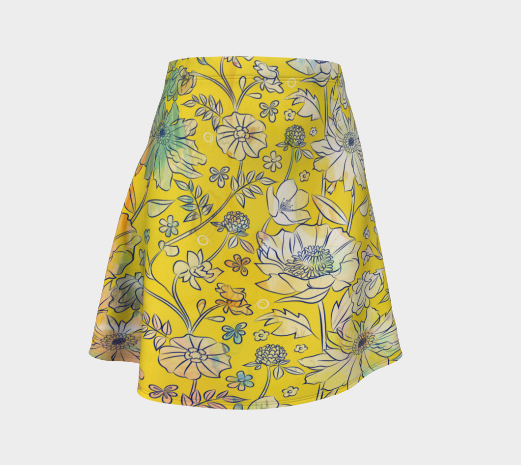 Francella Yellow Flare Skirt by Deloresart