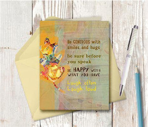 0062 Be Generous Note Card - deloresartcanada