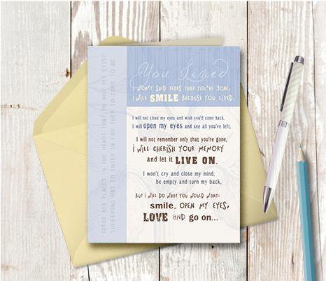 0064  Do Not Shed Tears Blue Note Card