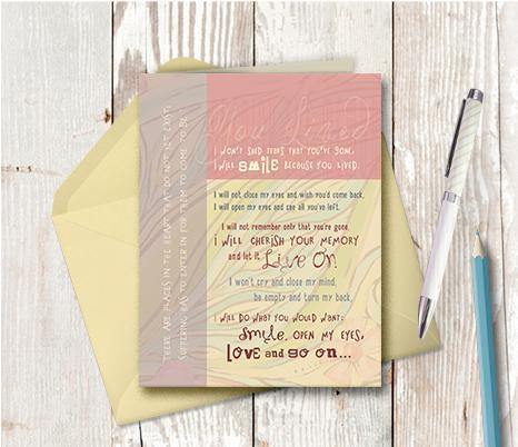 0065  Do Not Shed Tears Pink Note Card