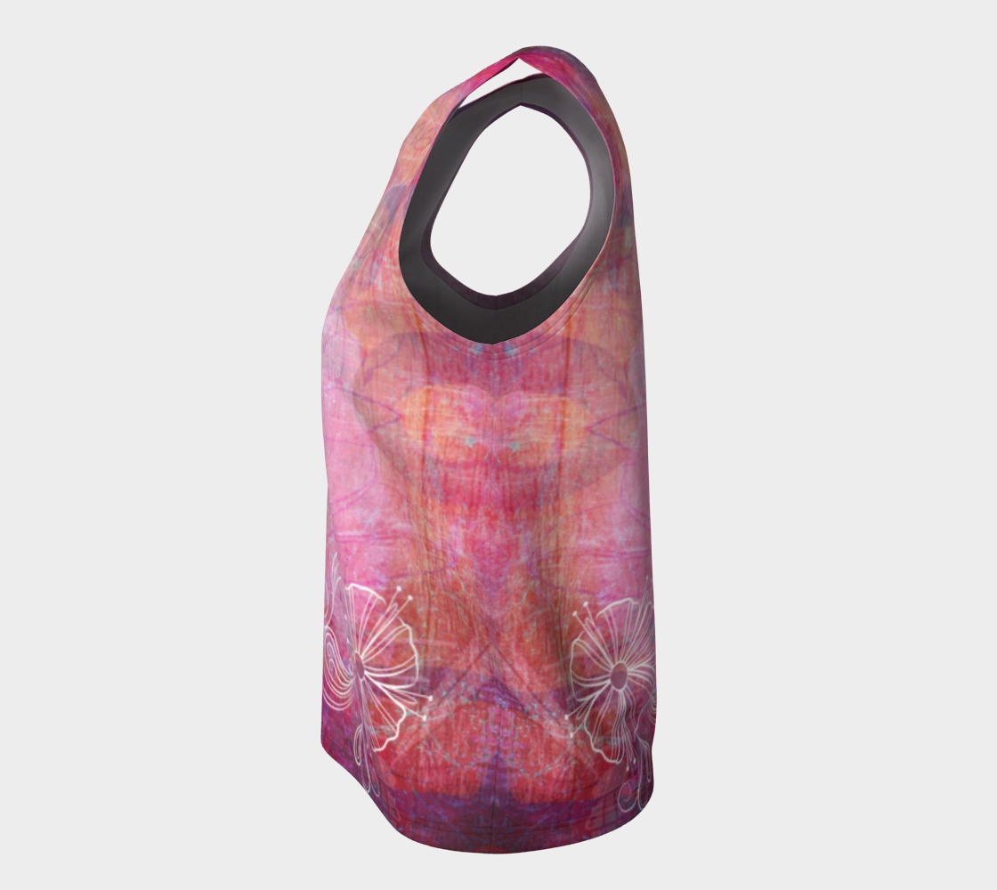 Bra Off Loose Tank by Deloresart in Pinks - deloresartcanada