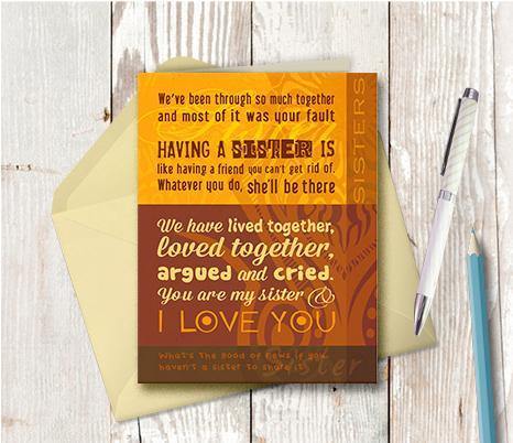 0069 Sister Note Card - deloresartcanada