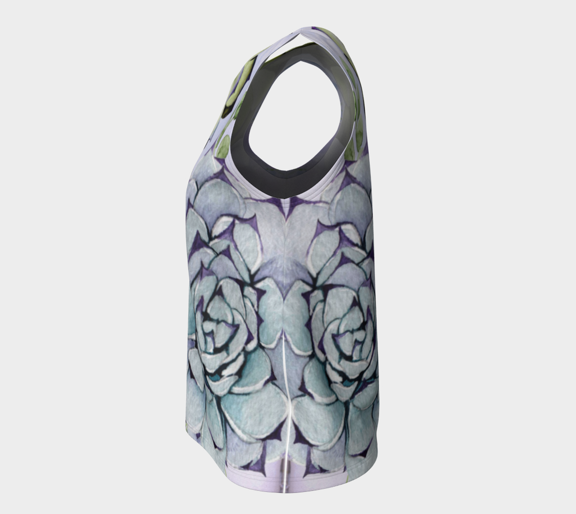 Pekinese Garden Loose Tank in Mauve and Moss - deloresartcanada