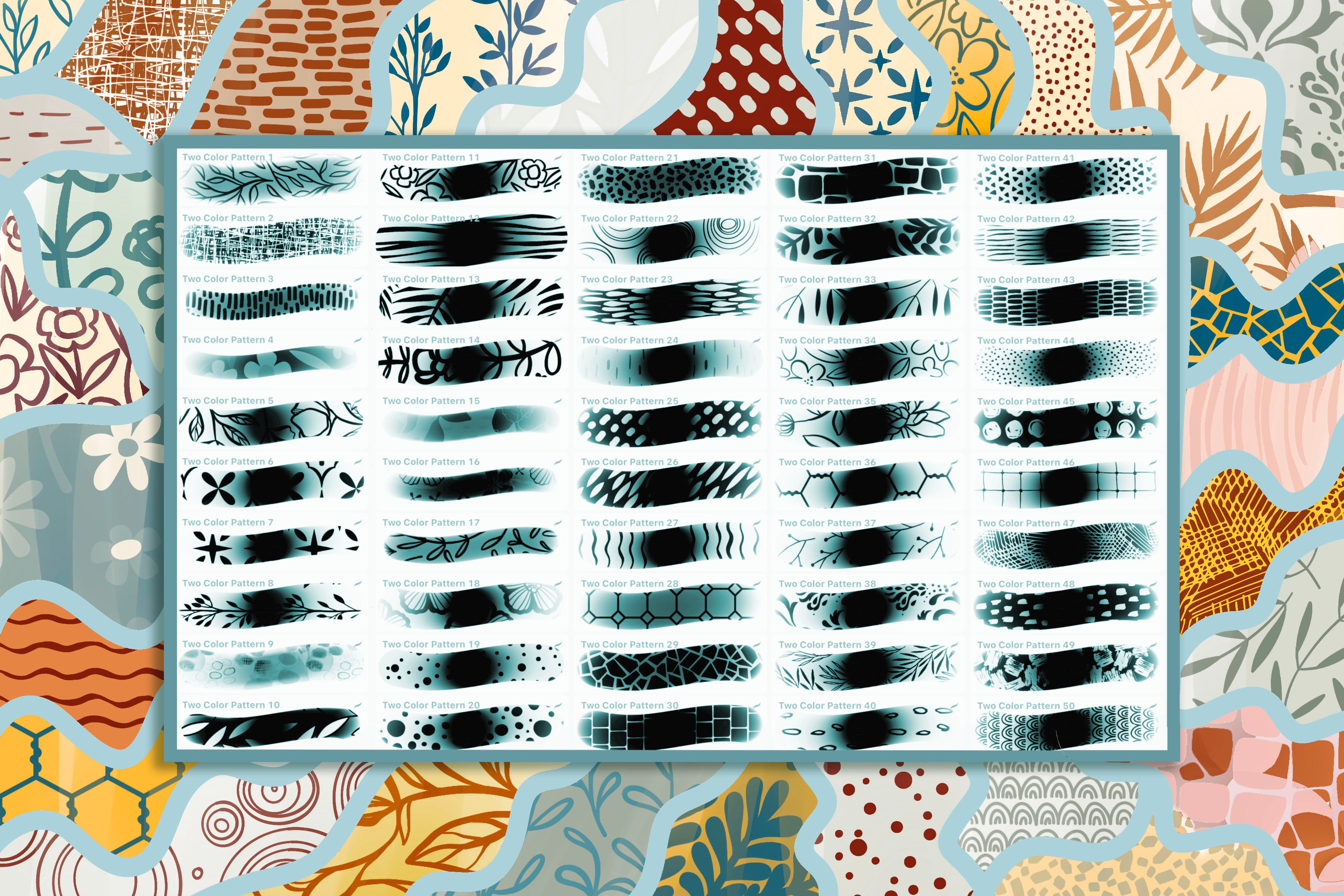 Volume 074 - Two Color Pattern Brushes and Washi Tapes