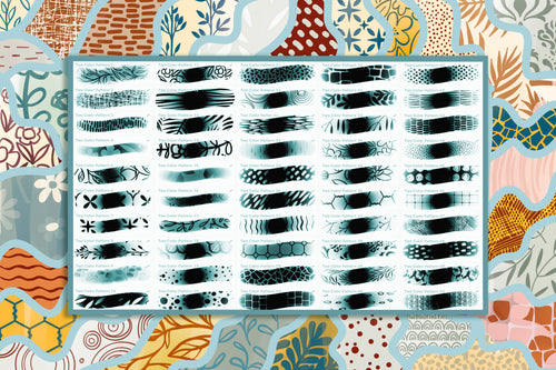Volume 074 - Two Color Pattern Brushes and Washi Tapes - deloresartcanada