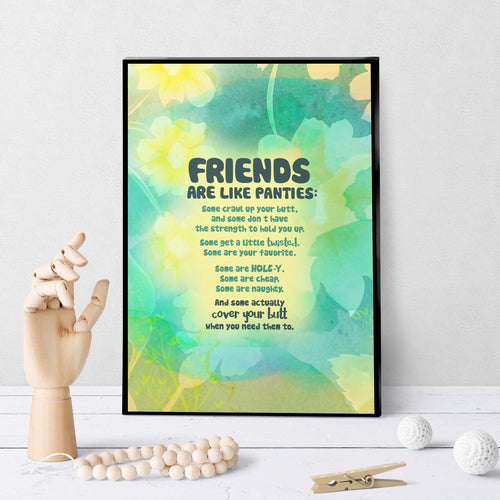 0907 Friends Are Like Panties Art - deloresartcanada