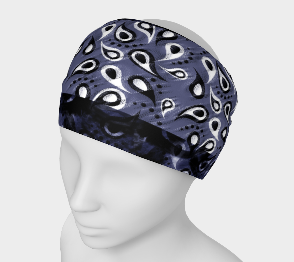 Bittermelon Paisley Headband in Denim - deloresartcanada