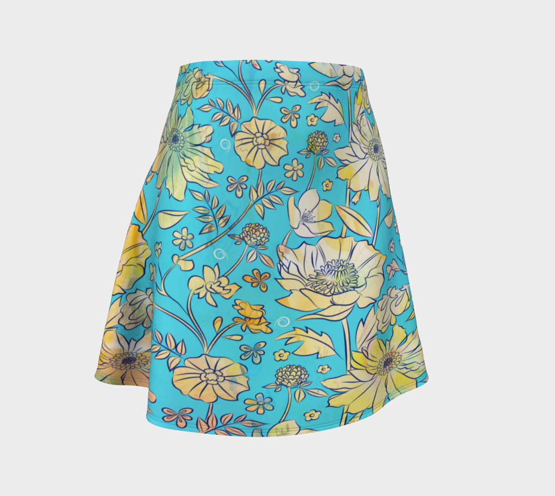 Francella Turquoise Flare Skirt by Deloresart