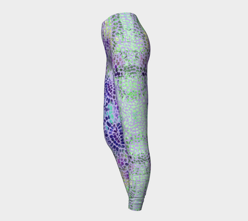 Earth Message Purple Leggings by Deloresart - deloresartcanada